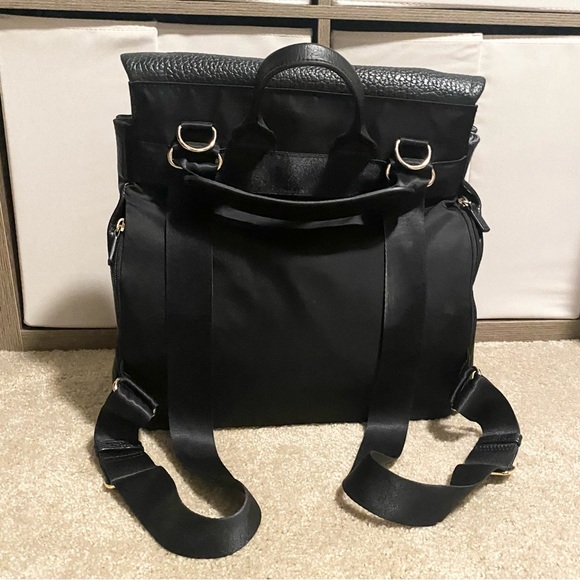 Storksak Black Leather Diaper Bag - Picture 3 of 6